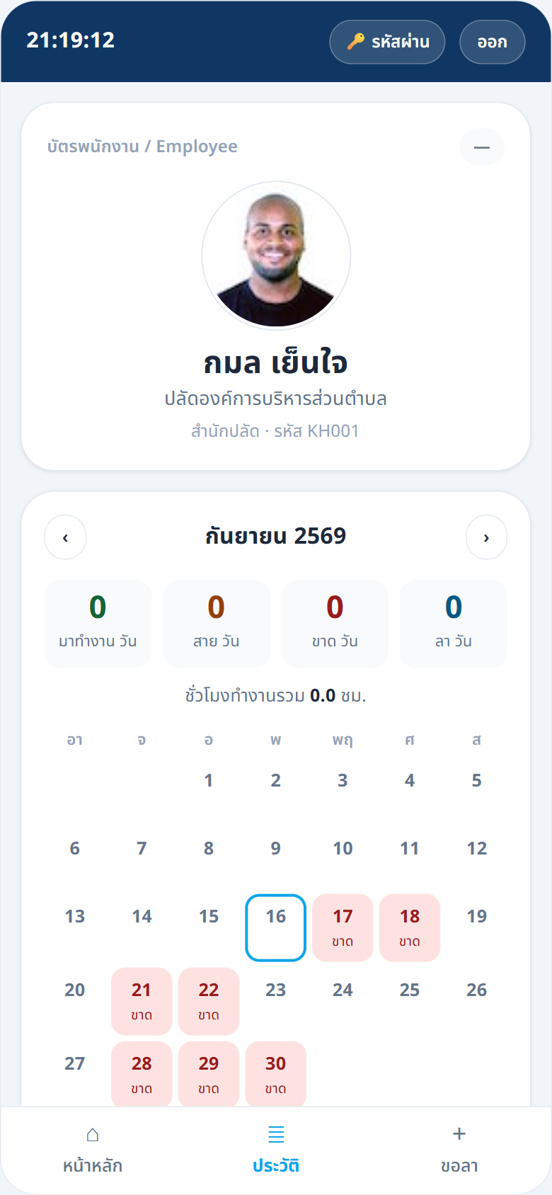 ประวัติรายเดือน